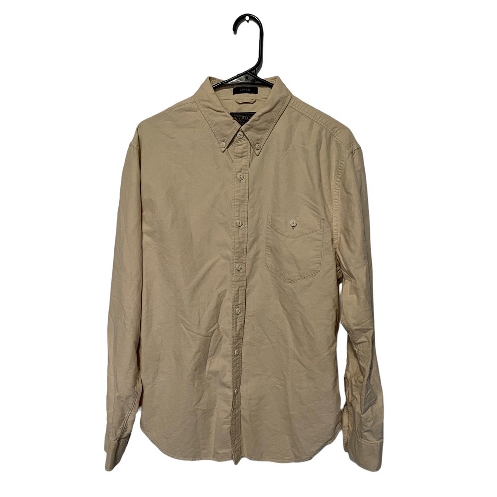 Pendleton Shirt Mens Large Tan Khaki Long Sleeve Cotton Lowell Button Down